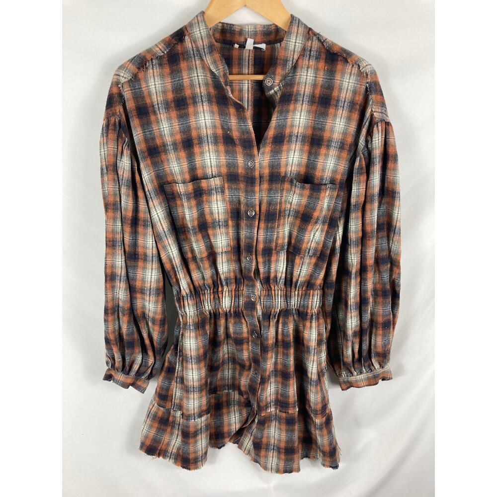 FATE Plaid Fringe Mini Dress Size Small